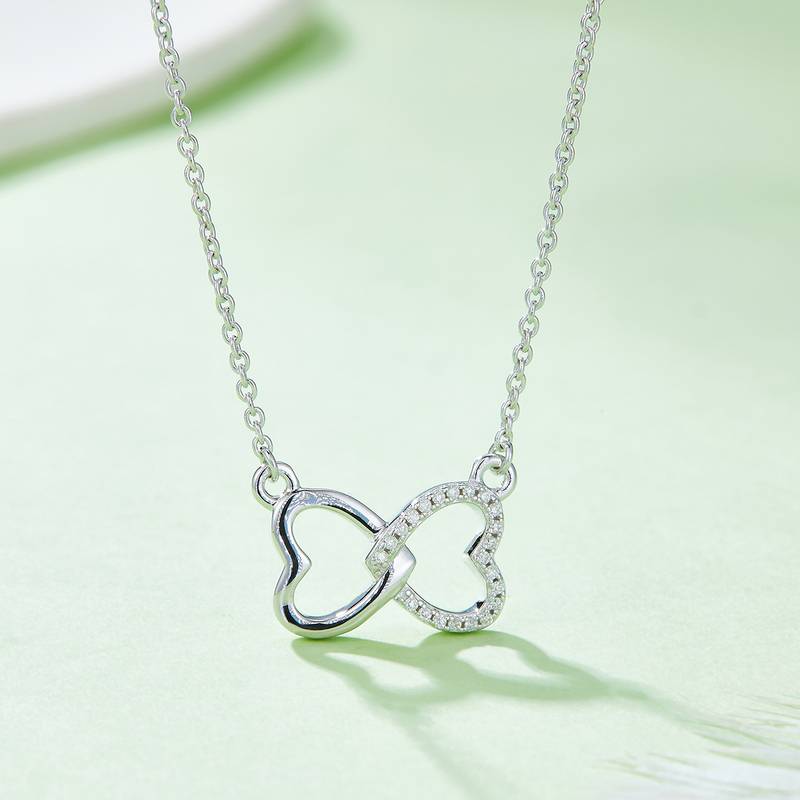 比芯爱心PendantS925银Moissanite厘石D级0.1ct
